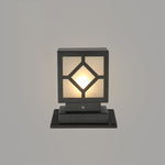 Square Stainless Steel LED Waterproof Black Modern Outdoor Light Post Lamp