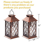 Retro Waterproof LED Bronze Antique Outdoor Lanterns Solar Lights Lamp