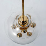 Metal Glass Adjustable Industrial Pendant Lighting with Interior 9 LED Light