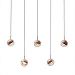 Adjustable Electroplated Metal Crystal Globe Shaped LED Pendant Lights
