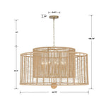Jayna 42 3/4" Wide Silver Natural Jute 12-Light Modern Drum Chandelier