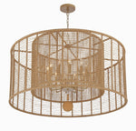 Jayna 42 3/4" Wide Silver Natural Jute 12-Light Modern Drum Chandelier
