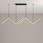LED 2- Light Line Design Dimmable Pendant Light Modern Wave Shaped Kitchen Lighting Dining Room Lighting Nordic Minimalist Island Lights