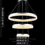 24'' Easily Adjustable 3 Authoritative Ring Classic Vintage Metal Acrylic Chandelier With 1 LED Light