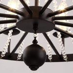 Empire Wagon Wheel Chandelier - 8/10/12 Candle Lights,20'' Adjustable Chain, Crystal Accents