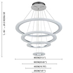 Adjustable 4 Rings Dimmable LED Modern Chandelier Pendant Lighting