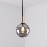 Ball-shaped Electroplated Metal Glass LED Modern Pendant Lighting