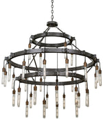 Kalco Stuyvesant 48" Matte Gun Metal 36-Light 3-Tier Ring Chandelier