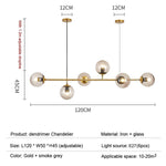 Linear Dining Room Chandeliers Glass Globe Chandelier 4/6 Heads