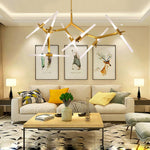 Industrial Drone Shaped Brass Chandelier Light Modern Sputnik Chandelier 14 LED Bulbs