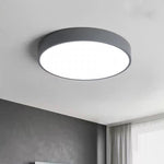 Modern Painted Plastic Matte Black Flush Mount Light with Integrated Dimmable LED Light
