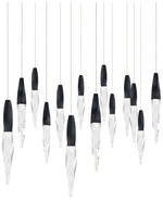 Kindjal 18"H x 40"W 14-Light Crystal Multi-Light Pendant in Black