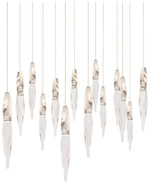 Kindjal 18"H x 40"W 14-Light Crystal Multi-Light Pendant in Polis