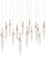 Kindjal 18"H x 40"W 14-Light Crystal Multi-Light Pendant in Polis