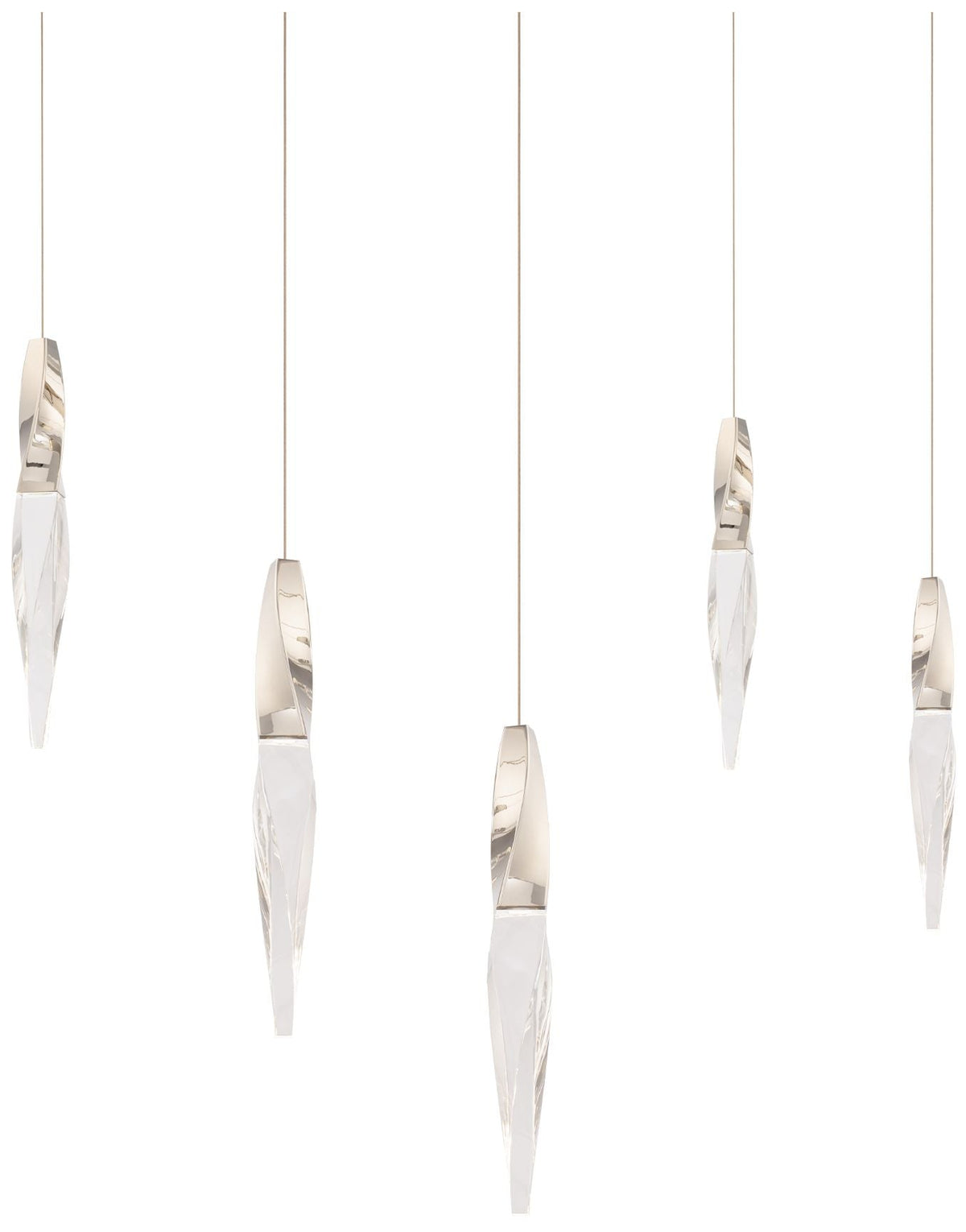 Kindjal 18"H x 40"W 5-Light Crystal Multi-Light Pendant in Polish