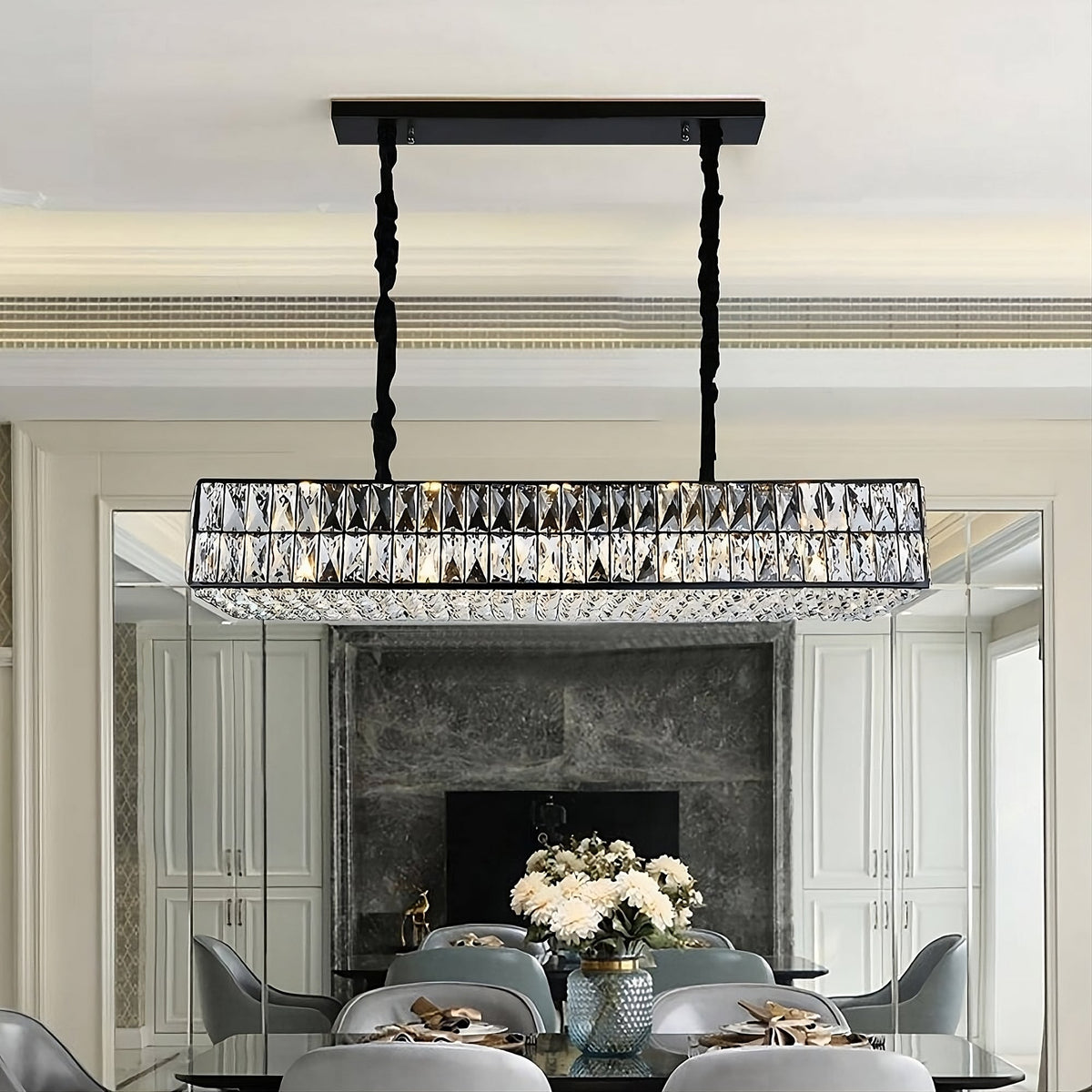 Bacci Kitchen Island Modern Crystal Chandelier
