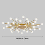 24 Lights LED Glass Metal Nordic Hanging Ceiling Lights Pendant Lights