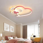 Novelty 2 Hearts Metal Flush Mount Ceiling Light LED Baby Kids Lights for Bedroom