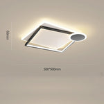 Squares Circle Metal Offset Flush Mount Light LED Bedroom Ceiling Lights