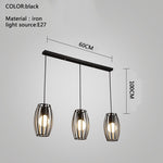 Geometric LED Adjustable Black Vintage Pendant Lighting Chandelier