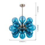 Retro Glass Globe Chandelier Lights Bedroom Chandelier with 18 Bulbs