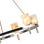 Lucian Six Light Chandelier Polished Nickel/Alabaster