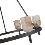 Lucian Six Light Chandelier Urban Bronze/Alabaster