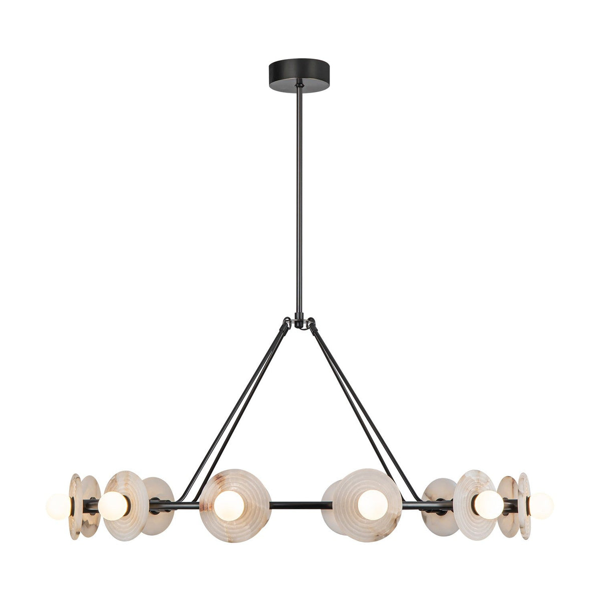 Dahlia LED Chandelier Urban Bronze/Alabaster