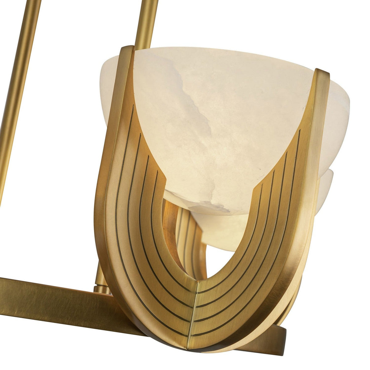 Colette LED Chandelier Vintage Brass/Alabaster