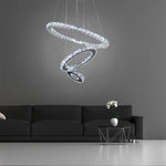 3-Ring Adjustable Circles Tiered Crystal Bling Hanging Modern Chandeliers