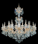 La Scala Chandelier, 24-Light, Parchment Gold, Clear Heritage Crystal, 46"W (5013-27 1P42K)