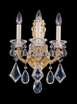 La Scala Wall Sconce, 3-Light, Heirloom Gold, Clear Swarovski Crystal, 17"H (5071-22S AY8LK)