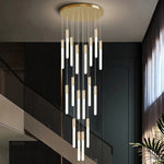 Villa Forci Duplex Staircase Foyer Chandelier, Gold