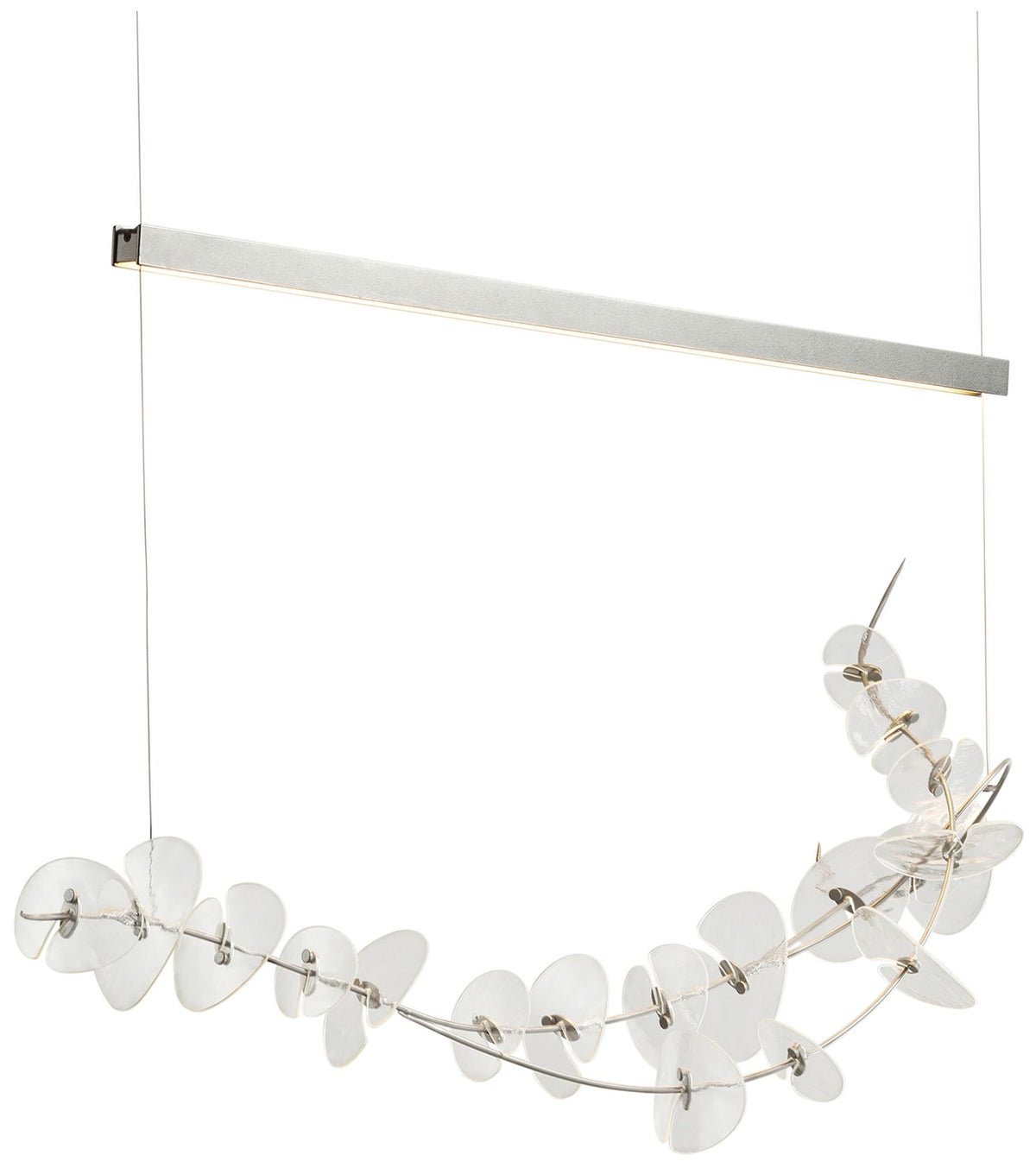 Lily LED Pendant - Platinum - Aqualite Accents & Glass - Standard Heigh