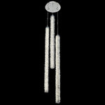 Lina 12" Wide Chrome LED 3-Column Foyer Mini Foyer Pendant