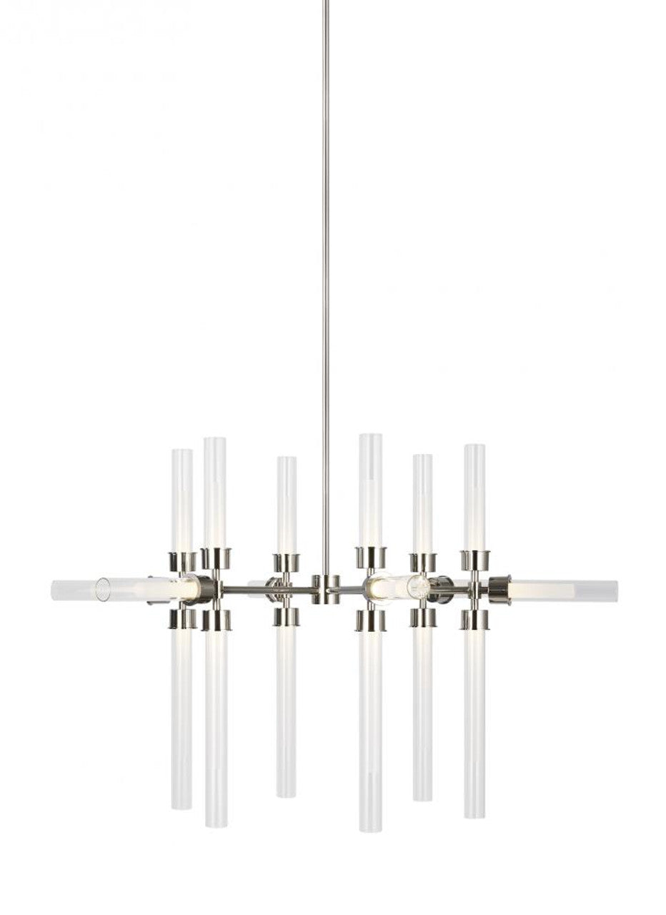 Linger Chandelier, 18-Light, LED, Polished Nickel, Glass, 42.8"W (700LNG18N-LED930 70P9E4Z)