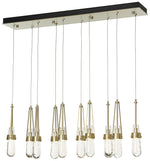 Link 44.5" Rectangular Brass Long Pendant with Clear Glass & White