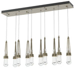 Link 44.5" Rectangular Soft Gold Long Pendant with Clear Glass