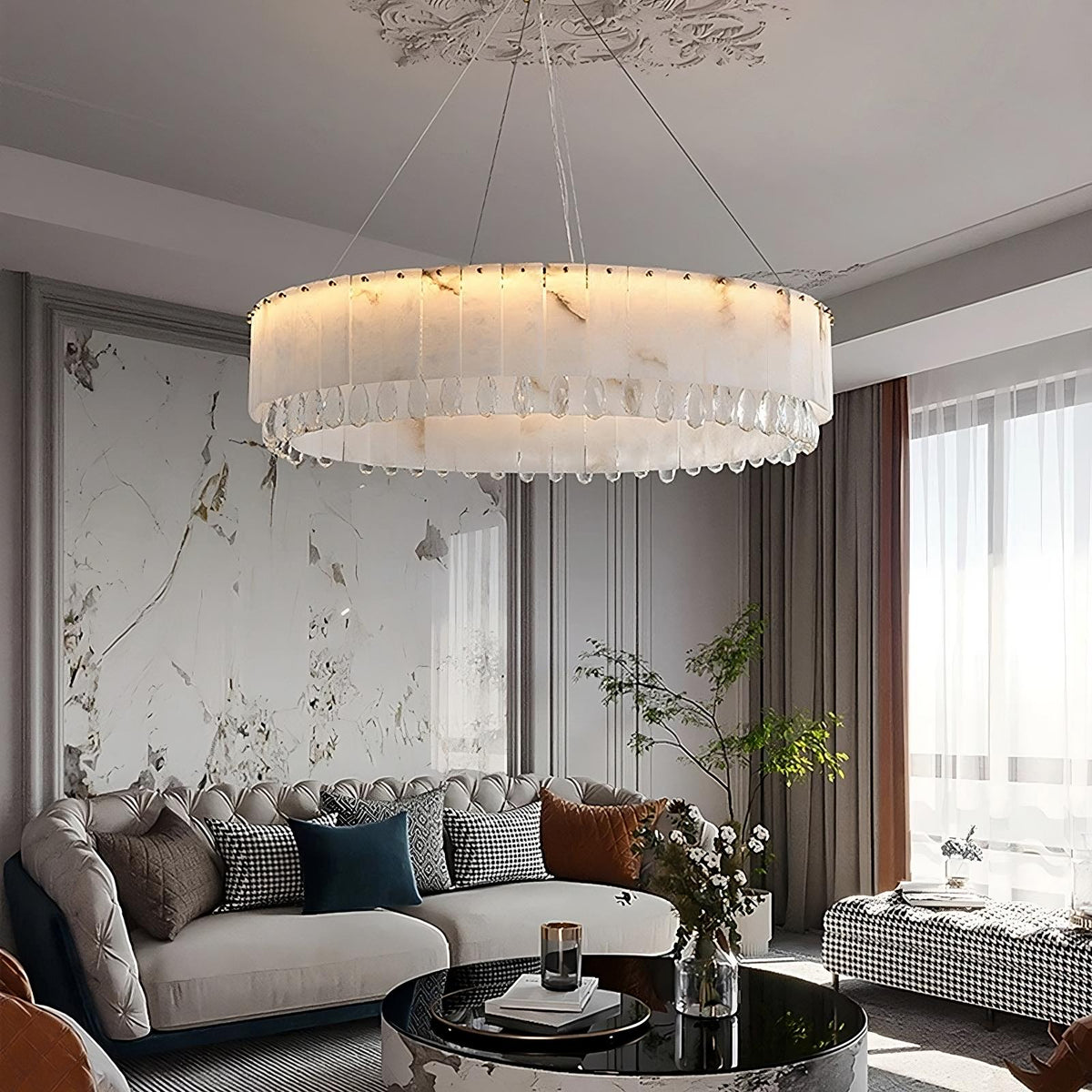 Marble & Crystal Modern Chandelier