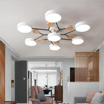 Sputnik Artistic Bedroom Lights Chandeliers Metal Wood Bamboo Baby Kids Lights Ceiling Lights