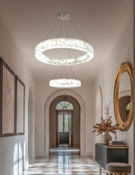 LumenAria Medley 42" Wide Alabaster Rocks LED Ring Pendant
