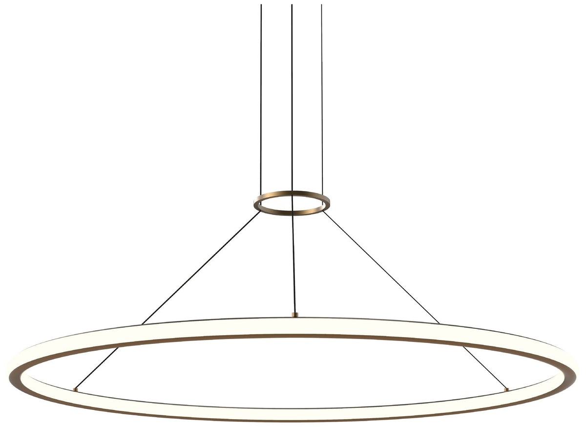 Luna 48" Round LED Pendant w/ 20' Cord (3500K) Painted Brass