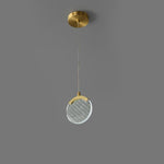 Artistic Circular Acrylic Copper LED Nordic Pendant Lighting Hanging Lamp