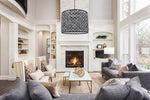 Madison 12 Lt Matte Black Chandelier Silver Shade (Grey)