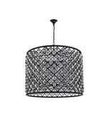 Madison 12 Lt Matte Black Chandelier Silver Shade (Grey)