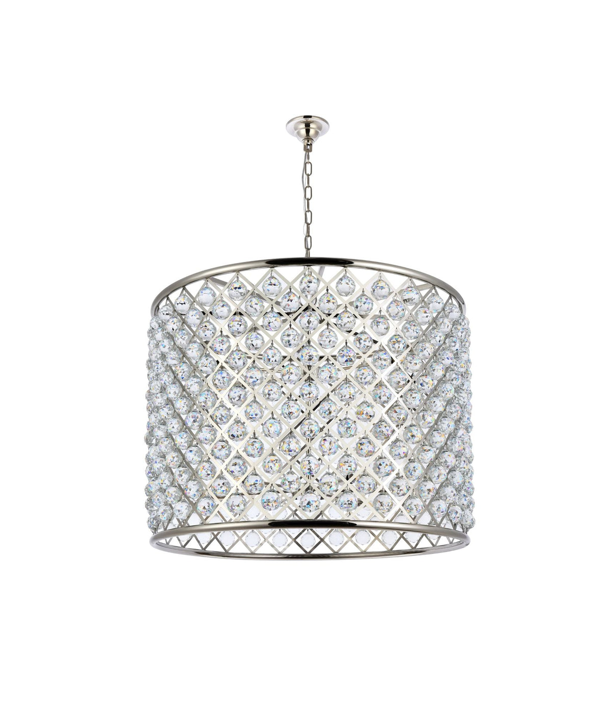 Madison 12 Lt Polished Nickel Chandelier Clear