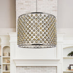 Madison 12 Lt Polished Nickel Chandelier Golden Teak