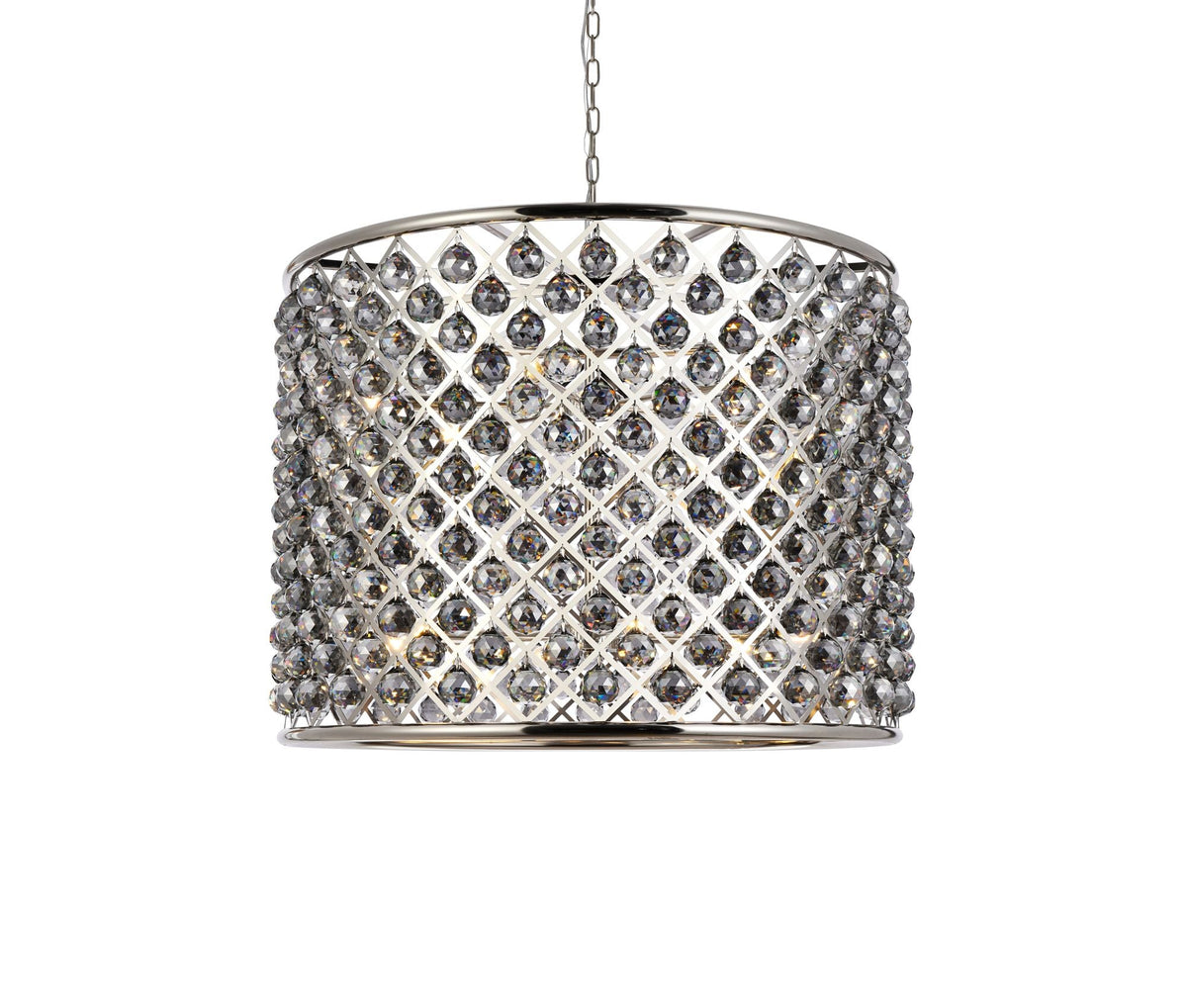 Madison 12 Lt Polished Nickel Chandelier Silver Shade (Grey)