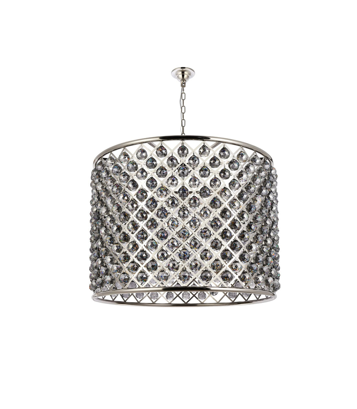 Madison 12 Lt Polished Nickel Chandelier Silver Shade (Grey)