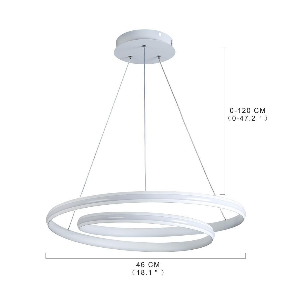 18'' Spiral-shaped LED Dimmable White Modern Adjustable Pendant Lights